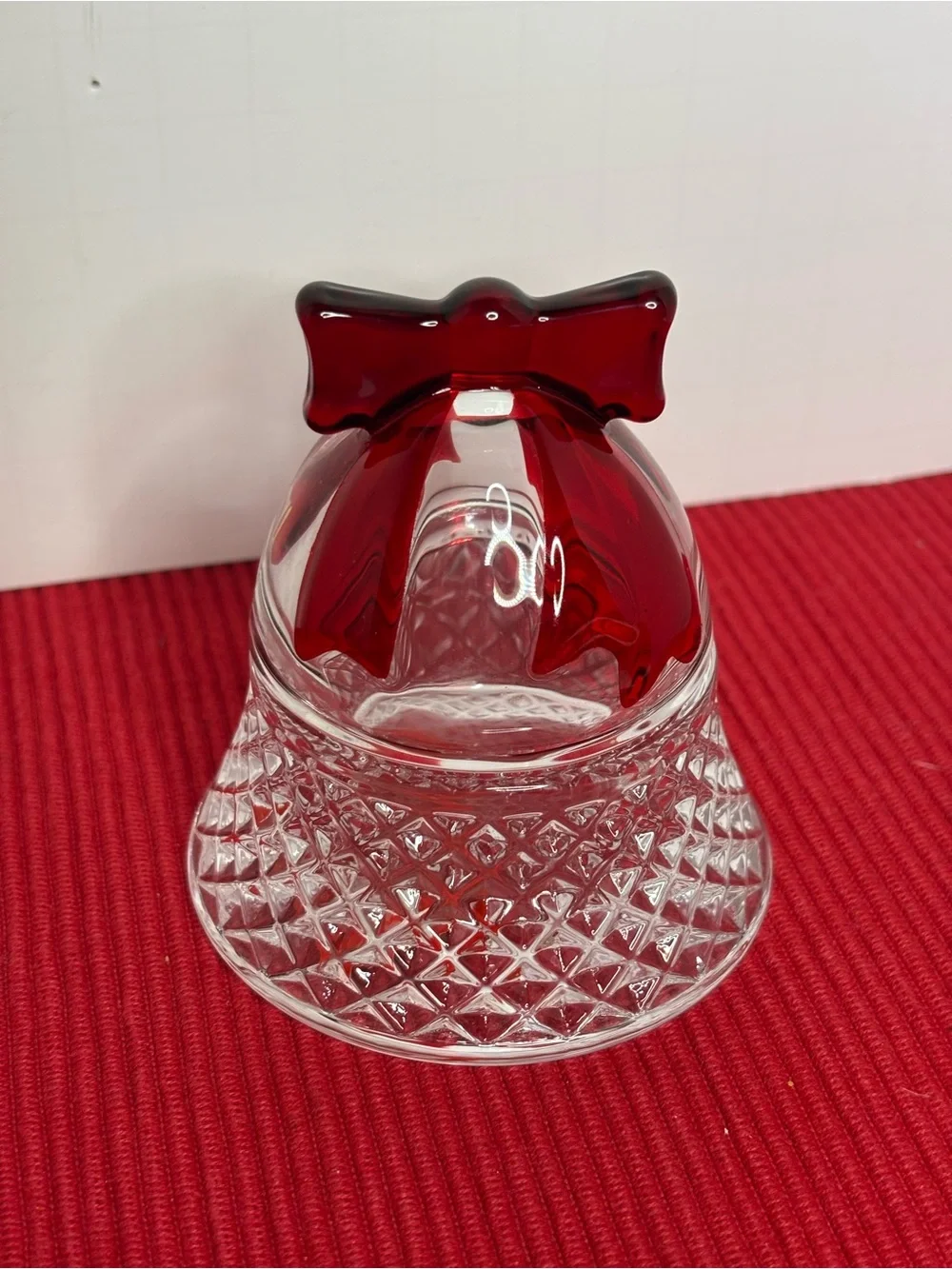 Mikasa Crystal Ruby Bell Covered Box “Celebrations” From The Rejoice Collection